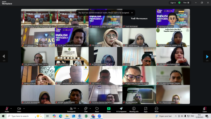 Ditjen Badilag Gelar English Proficiency Test EPT Secara Daring Menggunakan E Learning Badilag Bagi Tenaga Teknis Peradilan Agama 1