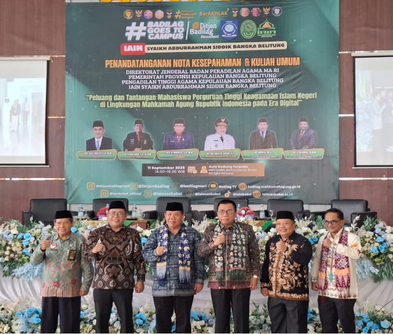 Ditjen Badilag dan Pengadilan Tinggi Agama Kepulauan Bangka Belitung Tandatangani Nota Kesepahaman dengan IAIN Syaikh Abdurrahman Siddik dan Pemerintah Provinsi Kepulauan Bangka Belitung