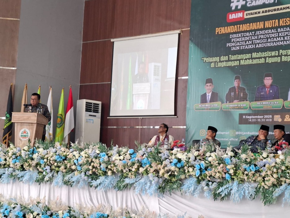 Ditjen Badilag dan Pengadilan Tinggi Agama Kepulauan Bangka Belitung Tandatangani Nota Kesepahaman dengan IAIN Syaikh Abdurrahman Siddik dan Pemerintah Provinsi Kepulauan Bangka Belitung 1
