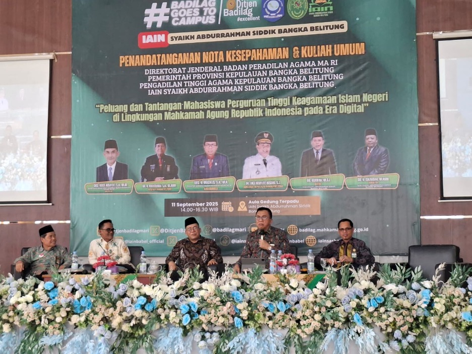 Ditjen Badilag dan Pengadilan Tinggi Agama Kepulauan Bangka Belitung Tandatangani Nota Kesepahaman dengan IAIN Syaikh Abdurrahman Siddik dan Pemerintah Provinsi Kepulauan Bangka Belitung 6