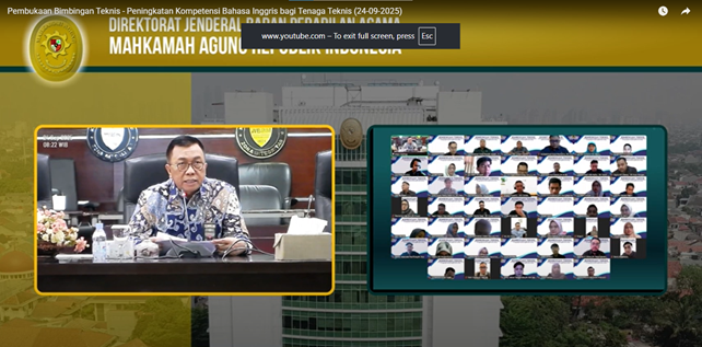 Menuju Peradilan Agama Berdaya Saing Global Badilag Buka Bimtek Bahasa Inggris 2